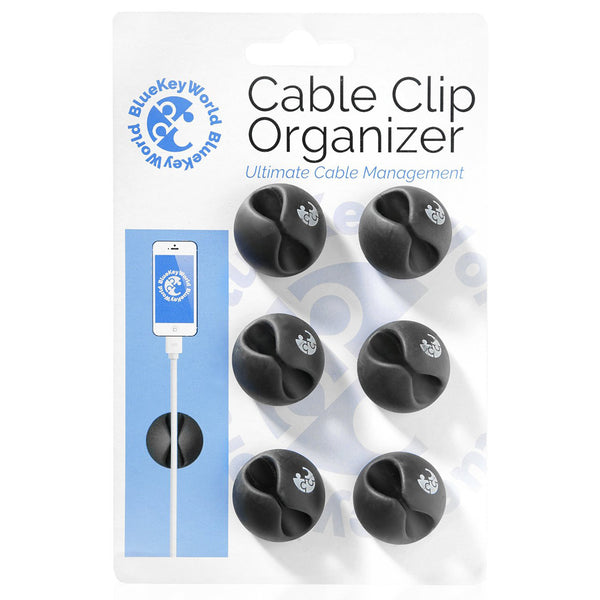 Blue Key World Cable Sleeves, Cord Hider for Computer, TV, Desk, All Wires - Home and Office Organizer Management System - 4 Pack
